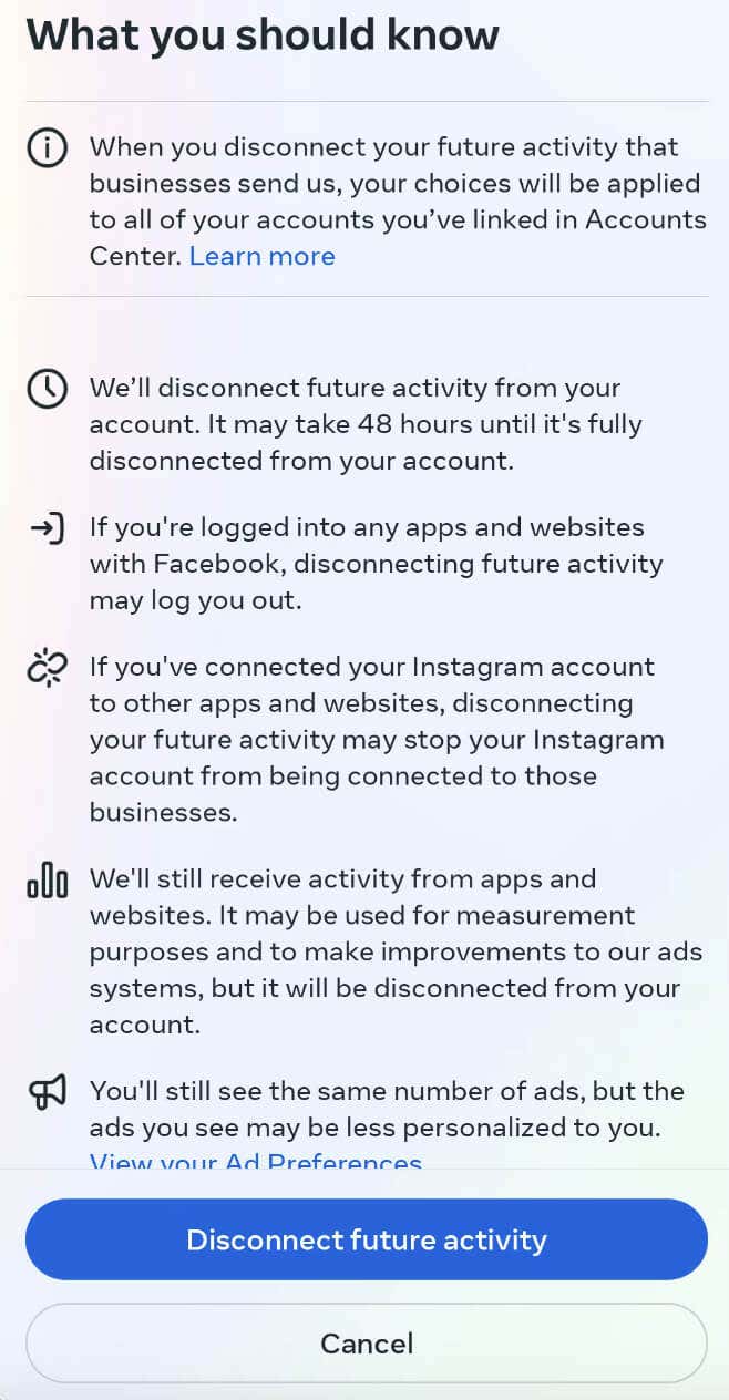 Πώς να σταματήσετε το Instagram από την παρακολούθηση της διαδικτυακής σας δραστηριότητας εικόνα 7