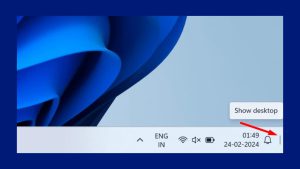 εμφάνιση κουμπιού επιφάνειας εργασίας στα Windows 11