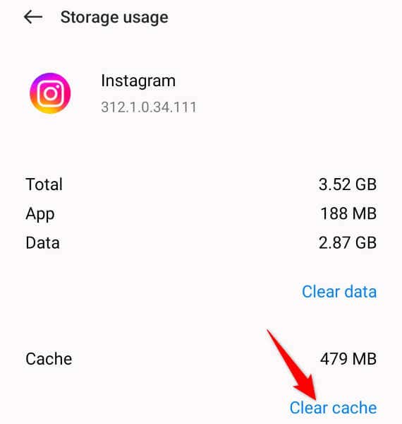 Εκκαθάριση της προσωρινής μνήμης του Instagram σε εικόνα Android