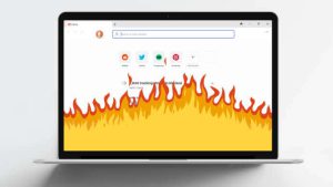 The fire screen in DuckDuckGo.