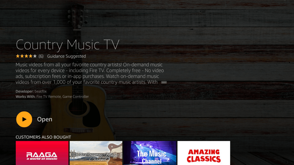 Ανοίξτε το Country Music TV στο Fire TV