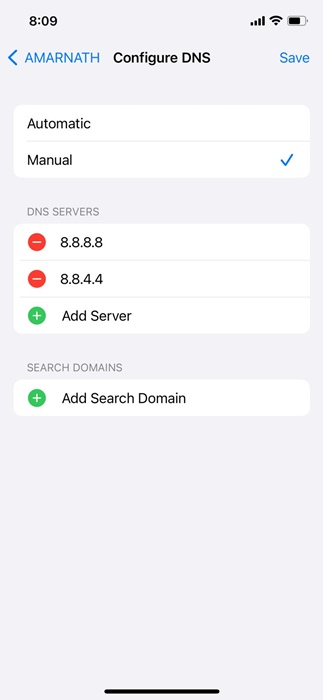 Google DNS servers