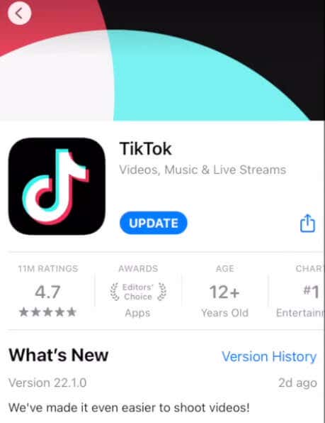 Ενημερώστε την εικόνα 2 της εφαρμογής TikTok