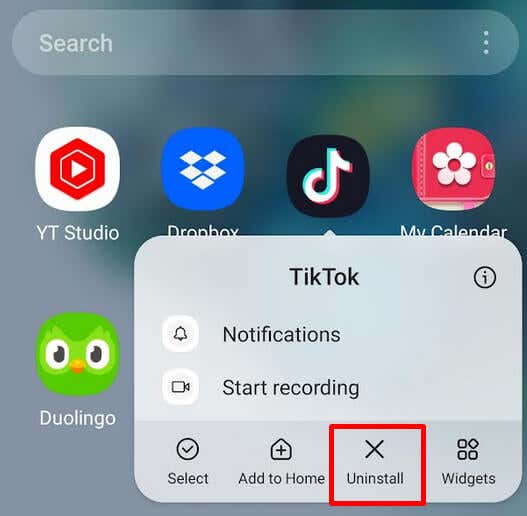 Εγκαταστήστε ξανά την εφαρμογή TikTok στην εικόνα της συσκευής σας