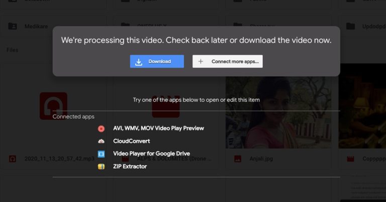 σφάλμα επεξεργασίας βίντεο του Google Drive