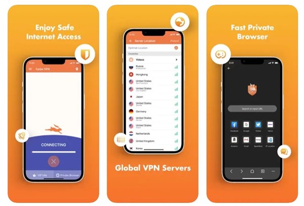 Ιδιωτικό πρόγραμμα περιήγησης Turbo VPN