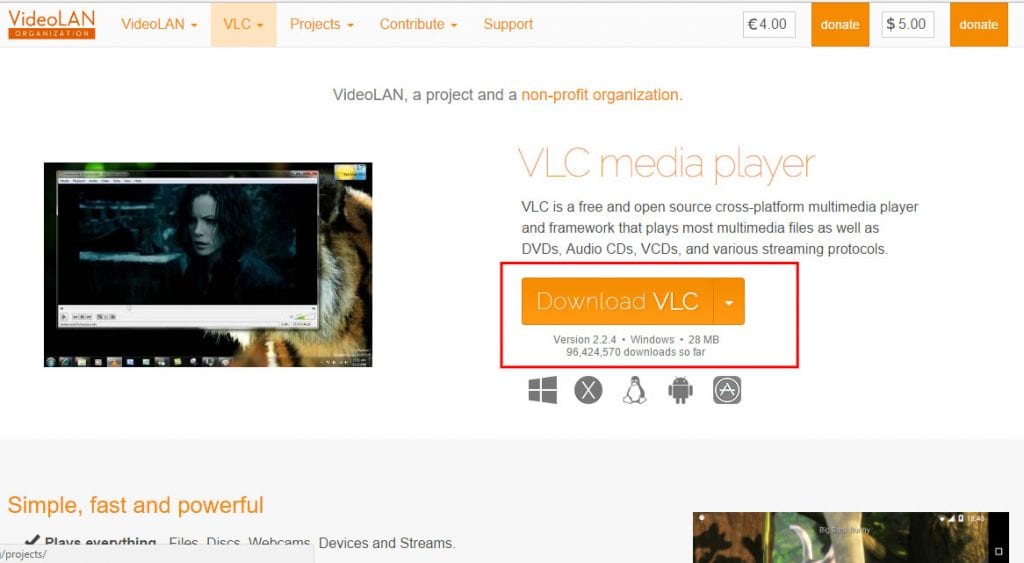 ανοίξτε το VLC Media Player