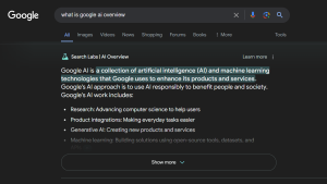 Turn Off Google AI Search Featured Image showing example of an AI overview in a search - turn-off-google-ai-search-feature