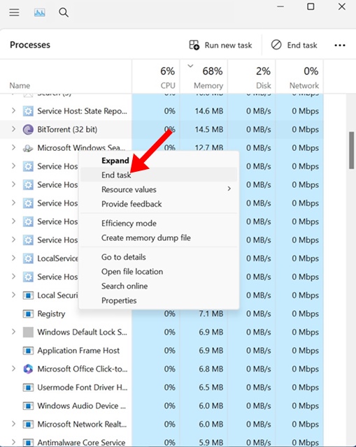 Τέλος εργασίας BitTorrent