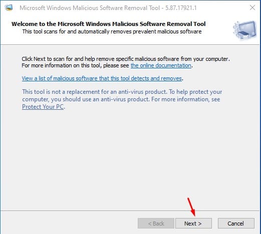 εργαλείο MSRT στα Windows