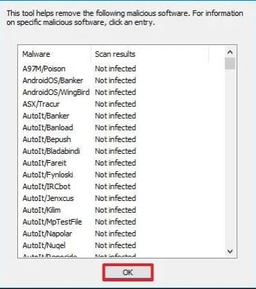 εργαλείο MSRT στα Windows