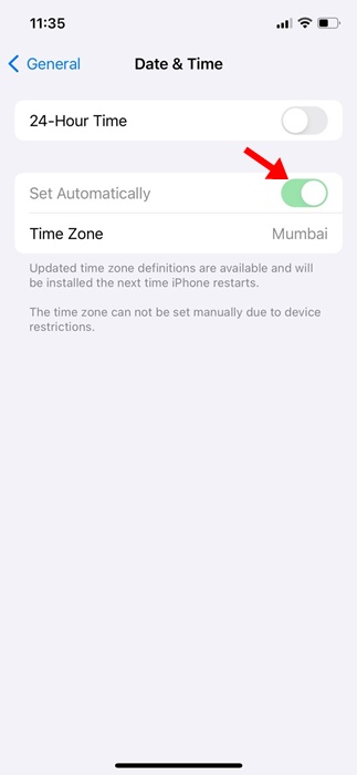 Το iOS δεν ενημερώνεται αυτόματα κατά τη διάρκεια της νύχτας