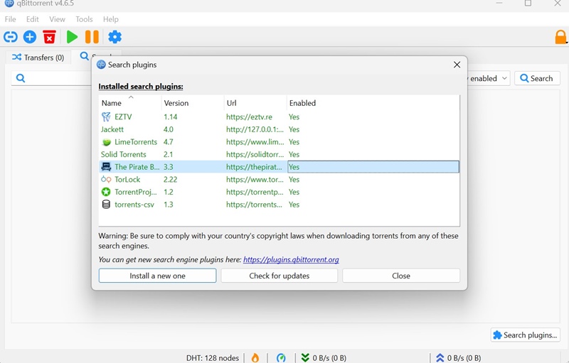 Πώς να αναζητήσετε Torrents στο qBittorrent (Μηχανή αναζήτησης Torrent)