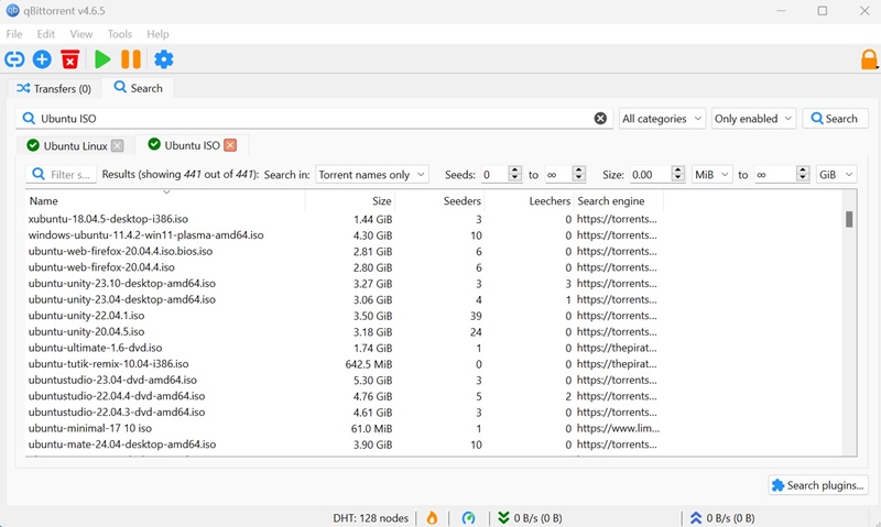 Πώς να αναζητήσετε Torrents στο qBittorrent (Μηχανή αναζήτησης Torrent)