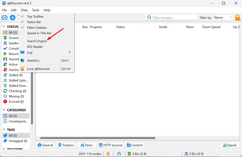 Πώς να αναζητήσετε Torrents στο qBittorrent 