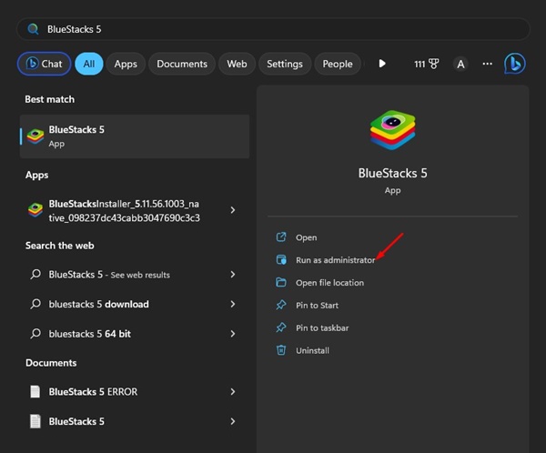 Μη συμβατές ρυθμίσεις των Windows" του BlueStacks