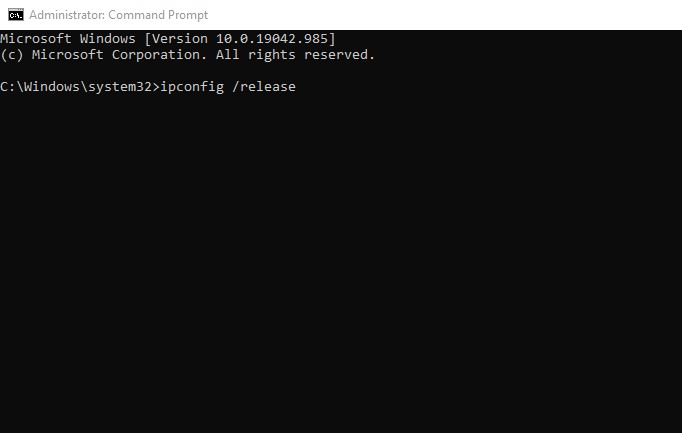 εντολή ipconfig