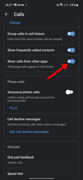 Αναγνώριση καλούντος για WhatsApp 