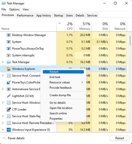 Πώς να επανεκκινήσετε το Explorer.exe των Windows για να διορθώσετε το πρόβλημα με την παγωμένη επιφάνεια εργασίας στα Windows 11