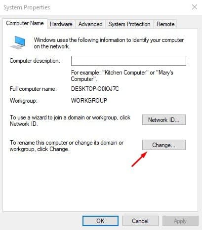 Αλλαγή ονόματος υπολογιστή Windows