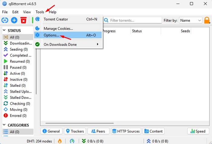 Δεν είναι δυνατή η προσθήκη αρχείων .Torrent στο qBittorrent