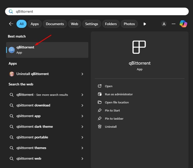 Ιστορικό λήψεων qBittorrent