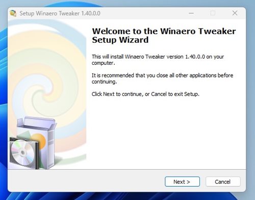 εκτελέστε το εκτελέσιμο αρχείο WinaeroTweaker