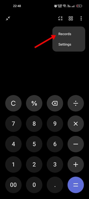 ιστορικό της αριθμομηχανής σε Android