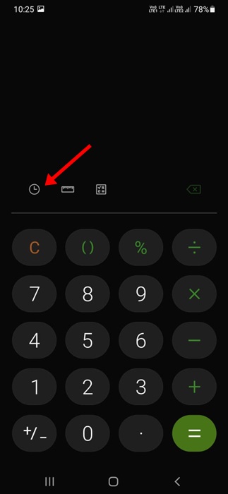 ιστορικό της αριθμομηχανής σε Android