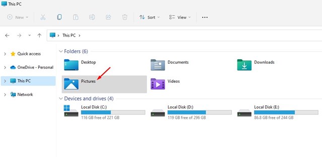 αλλαγή φακέλου στιγμιότυπων οθόνης Windows 11