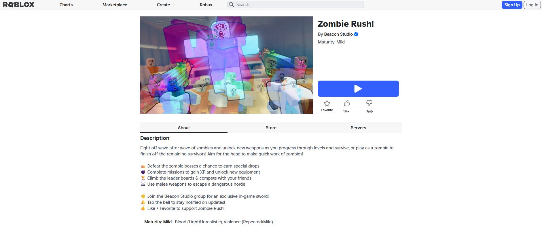 Zombie Rush | Τα καλύτερα παιχνίδια ζόμπι στο Roblox