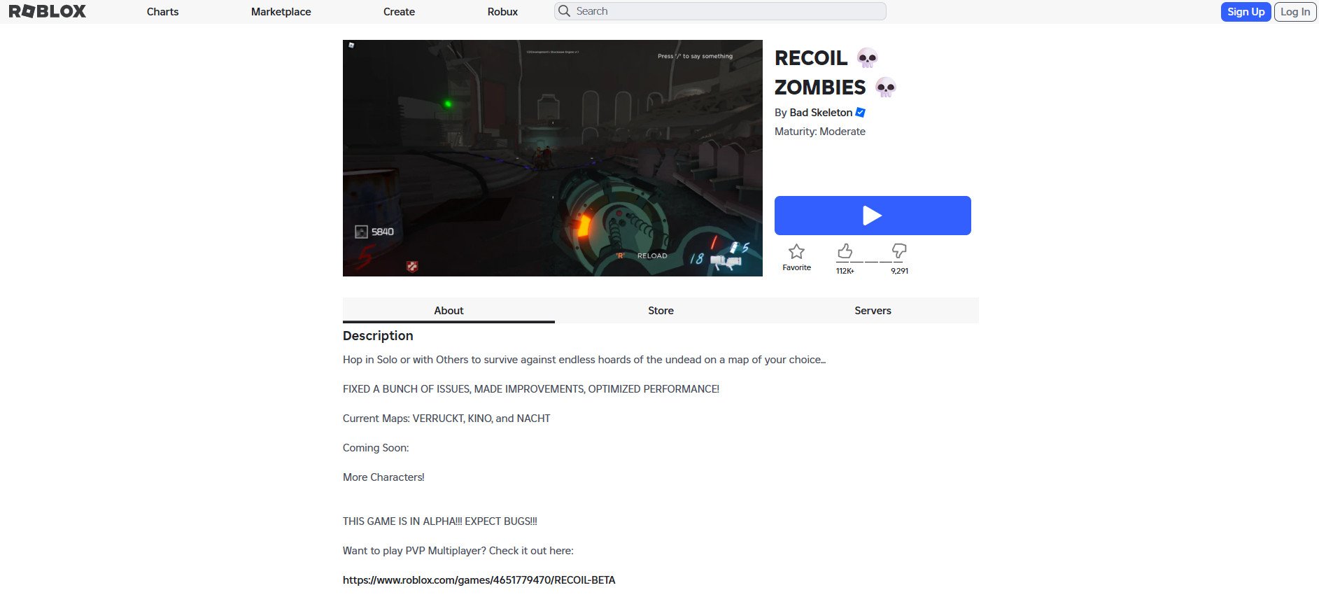 Recoil Zombies | Τα καλύτερα παιχνίδια ζόμπι στο Roblox