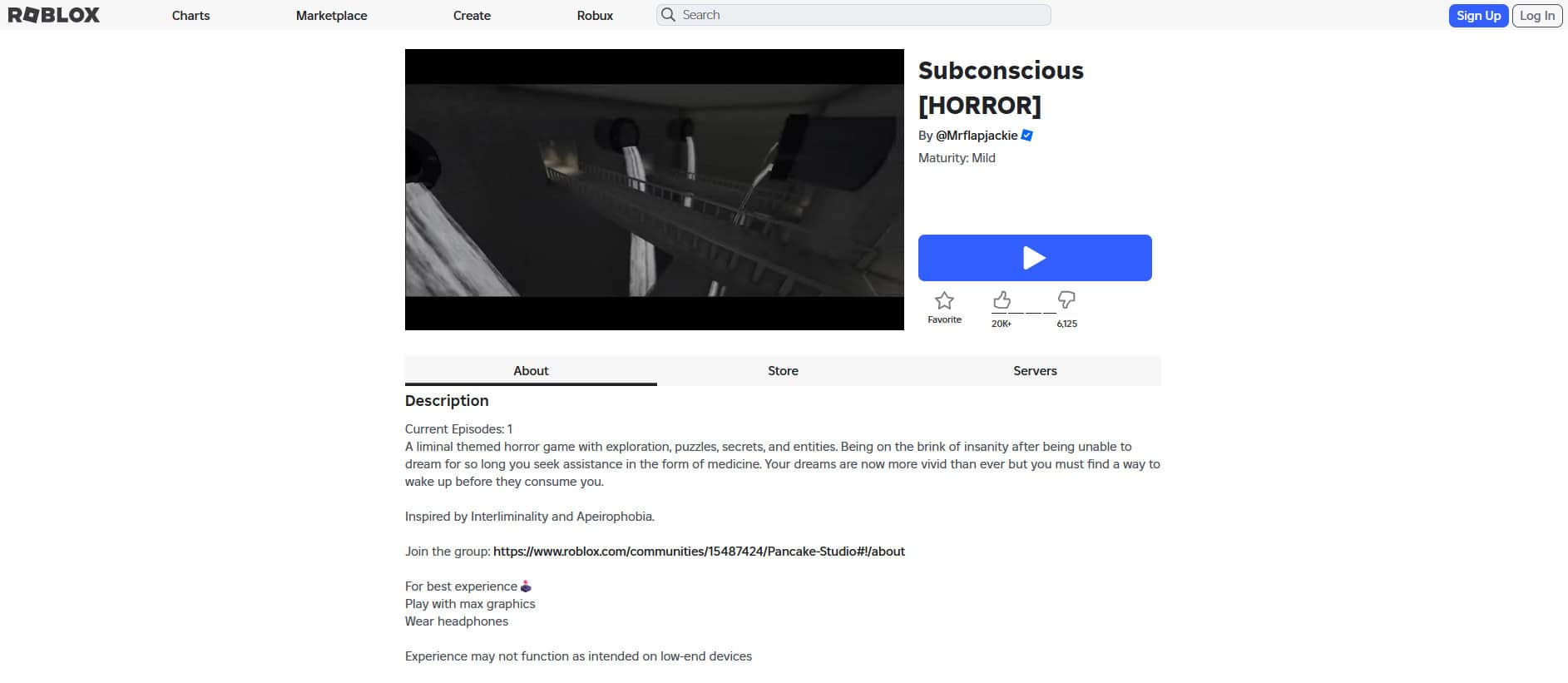 Υποσυνείδητο | παιχνίδια τρόμου Roblox