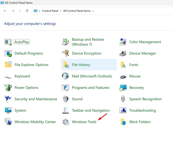 Εργαλεία των Windows