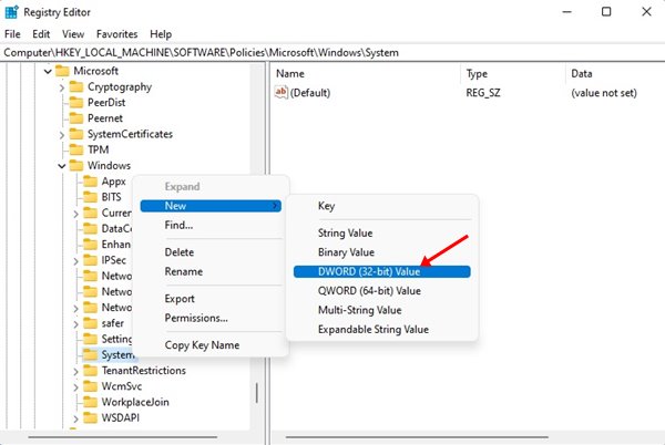 Νέο > DWORD (32-bit