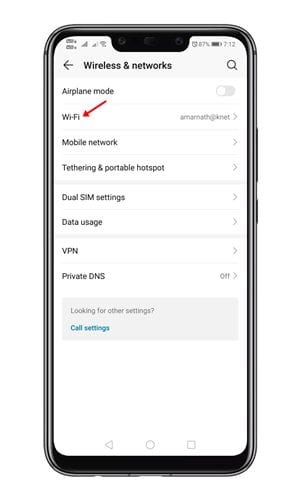 πατήστε στο «WiFi»