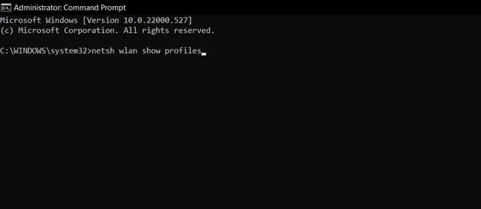 netsh wlan εμφάνιση προφίλ