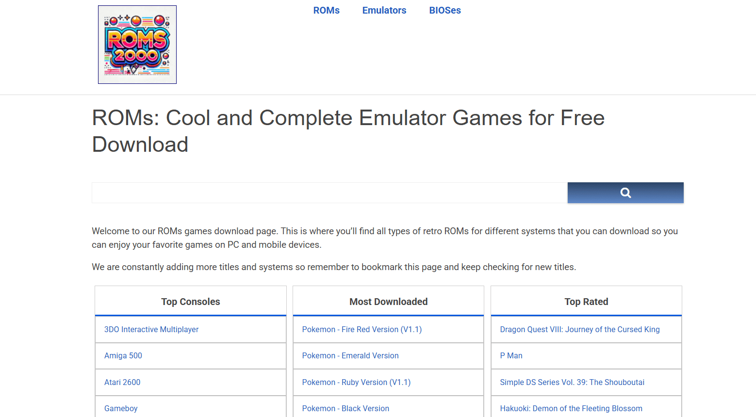 ROMS2000 ρετρό παιχνίδια
