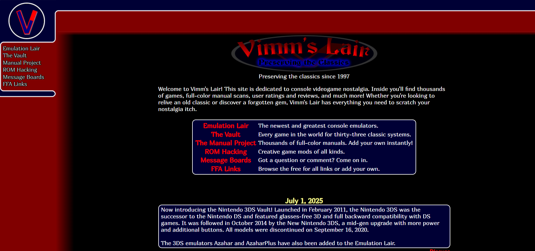 Vimm's Lair | Οι καλύτερες ασφαλείς ιστοσελίδες ROM για λήψη παιχνιδιών
