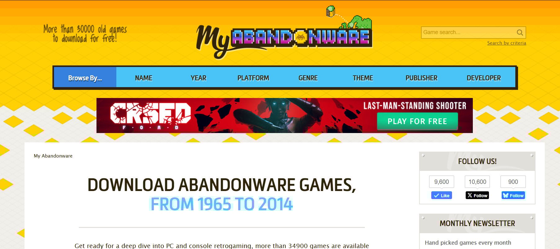 Το Abandonware μου | Οι καλύτερες ασφαλείς ιστοσελίδες ROM για λήψη παιχνιδιών