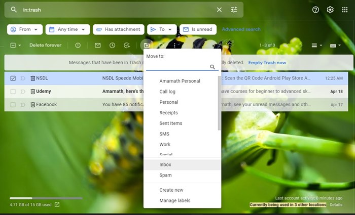Πώς να ανακτήσετε διαγραμμένα email στο Gmail 