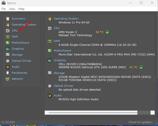 τρόποι για να ελέγξετε τη θερμοκρασία της CPU στα Windows