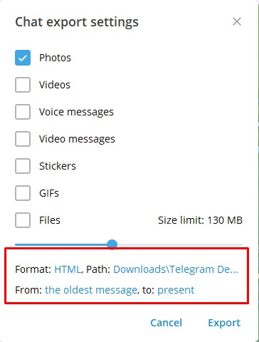 Πώς να εξάγετε το ιστορικό συνομιλιών στο Telegram