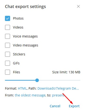 Πώς να εξάγετε το ιστορικό συνομιλιών στο Telegram