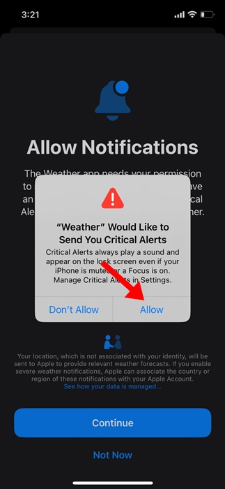 ειδοποιήσεις βροχής στο iPhone