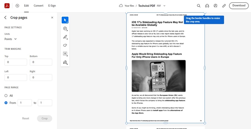 Πως να κόψετε αρχεία PDF online