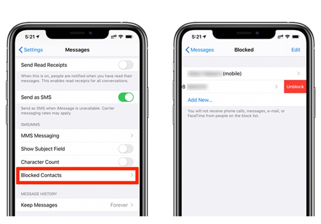 Ξεμπλοκάρισμα μηνυμάτων στο iPhone