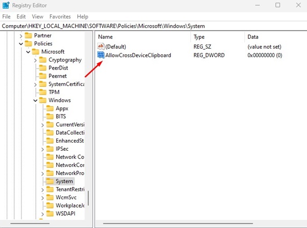 Πρόχειρο AllowCrossDevice