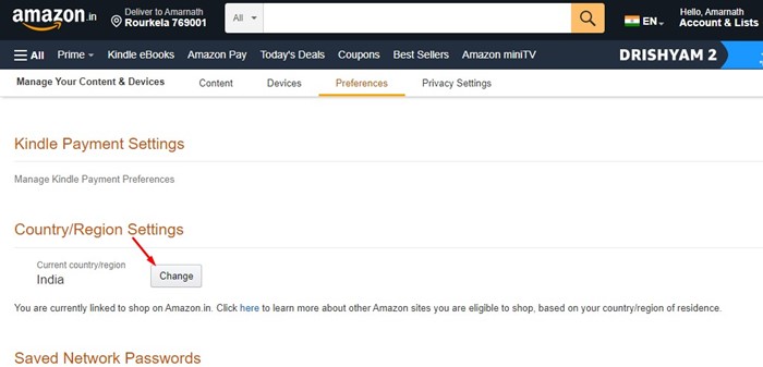Πώς να αλλάξετε χώρα στο Amazon 
