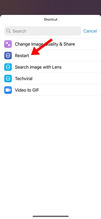 Συντόμευση επανεκκίνησης iPhone